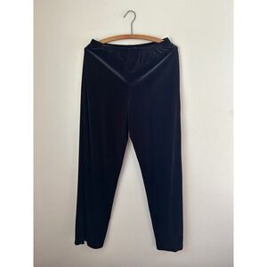 Y2K  Black Velvet Pants‎ Womens M Stretch Casual Whismigoth Grunge Indie Glam